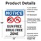 Signmission Gun Free Drug Free Zone OSHA Notice Sign, Plastic, 12in W x 18in L, 2PK OS-2PACK-NS-P-1218-V-13177 - alternate 3